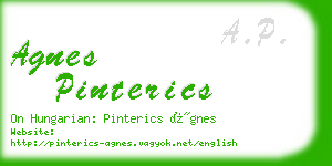 agnes pinterics business card